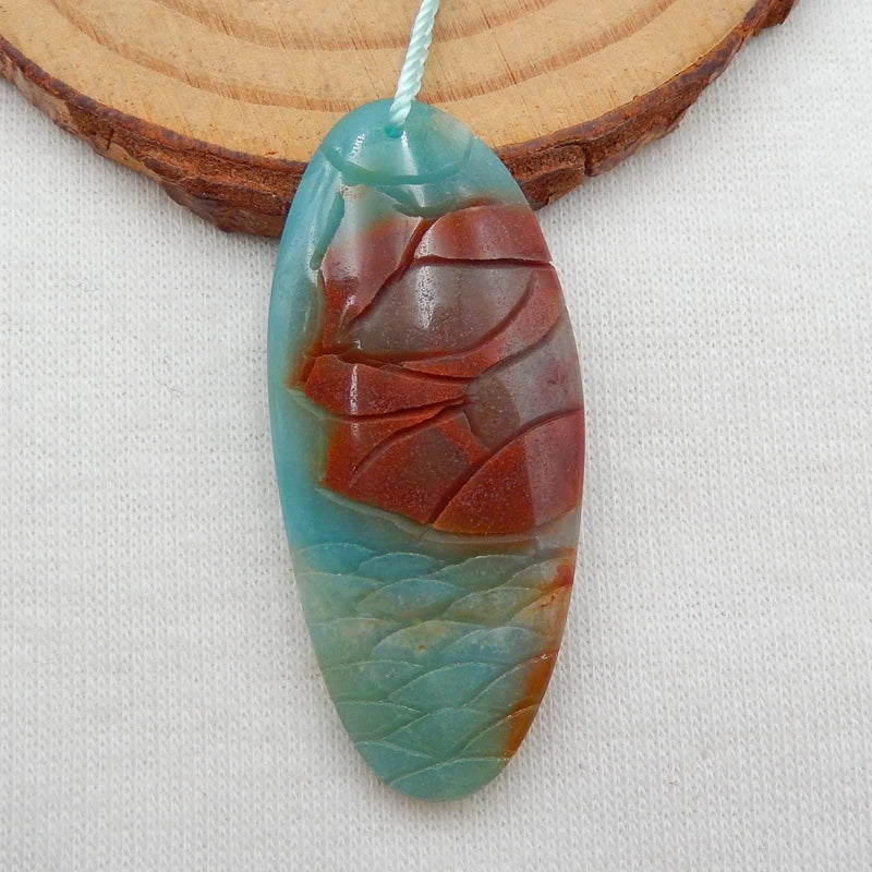 Natural Amazonite Pendant Bead, Semiprecious Stone Jewelry Pendant