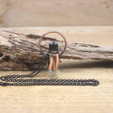 Amazonite Perfume Bottle Pendant Antique Copper Loop Gun Chain Necklace