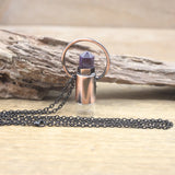 Amazonite Perfume Bottle Pendant Antique Copper Loop Gun Chain Necklace