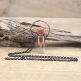 Amazonite Perfume Bottle Pendant Antique Copper Loop Gun Chain Necklace