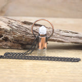 Amazonite Perfume Bottle Pendant Antique Copper Loop Gun Chain Necklace
