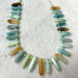Amazonite Stone Bead Sticks Crystal Point Shape 15'' DIY Loose Beads