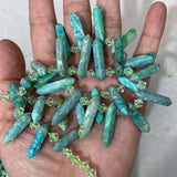 Amazonite Stone Beads 15'' Sticks Crystal Point Shape DIY Loose Beads