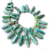 Amazonite Stone Beads 15'' Sticks Crystal Point Shape DIY Loose Beads