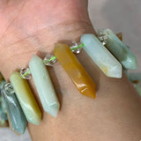 Amazonite Stone Bead Sticks Crystal Point Shape 15'' DIY Loose Beads