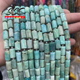 Amazonite Faceted Cylinder Stone Beads 15''