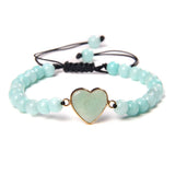 Amazonite Stone Bracelet Heart Woven Rope Protection Jewelry