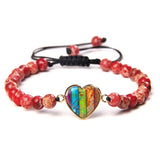 Amazonite Stone Bracelet Heart Woven Rope Protection Jewelry