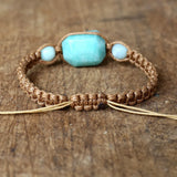 Amazonite Stone Braid Bracelet - Yoga Chakra Charm Wrap Bracelet