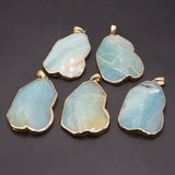 Amazonite Stone Pendant Irregular Edge Charms Jewelry Making