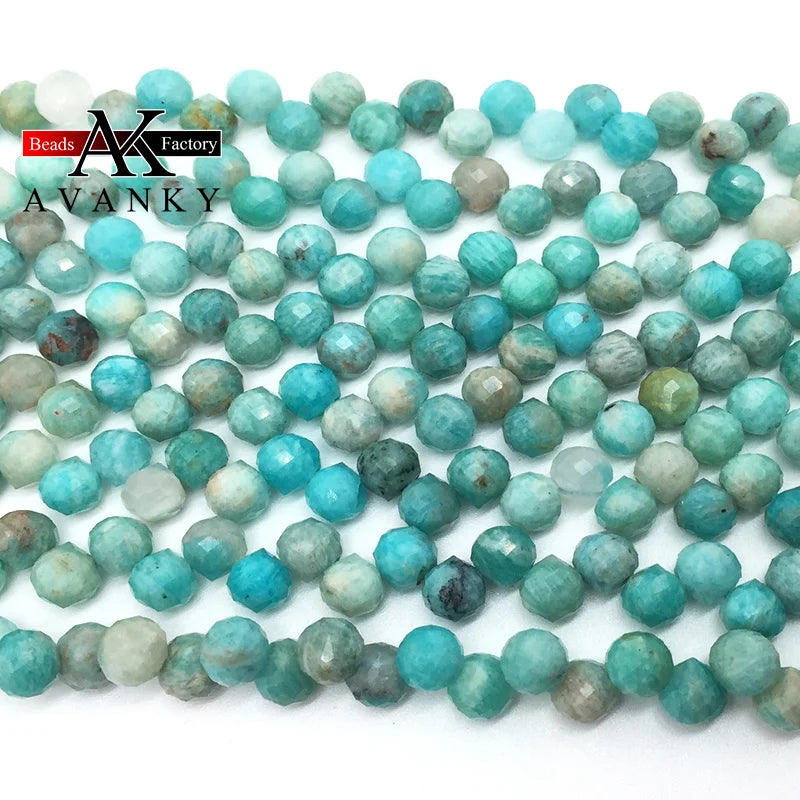 Amazonite Stone Faceted Water Drop Beads for DIY Jewelry Making 6MM