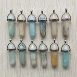 Amazonite Stone Pillar Charms Pendulum Pendants 24pcs/lot