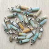 Amazonite Stone Pillar Charms Pendulum Pendants 24pcs/lot