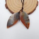 Natural Amazonite Carved Leaves Women Earrings Pair