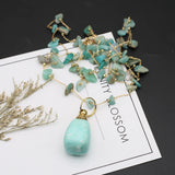 Amazonite Perfume Bottle Pendant Necklace - Essential Oil Diffuser Charm