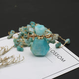 Amazonite Perfume Bottle Pendant Necklace - Essential Oil Diffuser Charm