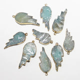Amazons Stone Leaf Plated Necklace Pendant Reiki Charms
