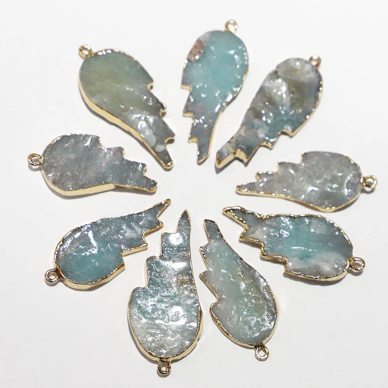 Amazons Stone Leaf Plated Necklace Pendant Reiki Charms