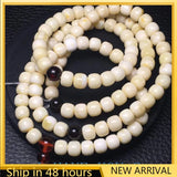 Natural Amber Beeswax Buddha Beads Bracelet Men's Women's Jewelry