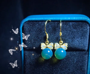 Natural Amber Earrings S925 Sterling Silver Butterfly Backing Pendientes