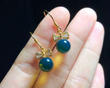 Natural Amber Earrings S925 Sterling Silver Butterfly Backing Pendientes