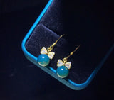 Natural Amber Earrings S925 Sterling Silver Butterfly Backing Pendientes