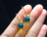 Natural Amber Earrings S925 Sterling Silver Butterfly Backing Pendientes
