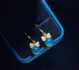 Natural Amber Earrings S925 Sterling Silver Butterfly Backing Pendientes