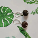 Natural Amber Earrings Matte & Polished Cognac Cherry Amber Earrings