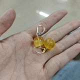 Natural Amber Earrings Matte & Polished Cognac Cherry Amber Earrings