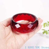 Amber Honey Wax Blood Pearl Bracelet Diamond Cut Women's Jewelry