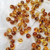 Natural Amber Stone Earrings Round Beads Stud Earring Rare Jewelry Women