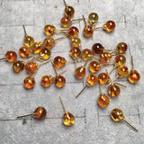 Natural Amber Stone Earrings Round Beads Stud Earring Rare Jewelry Women