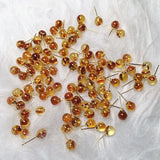 Natural Amber Stone Earrings Round Beads Stud Earring Rare Jewelry Women