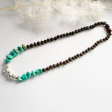 Matte Cherry Amber Necklace with Turquoise Beads Choker