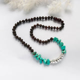 Matte Cherry Amber Necklace with Turquoise Beads Choker