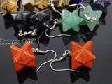 Ame-thyst Gems Merkaba Healing Chakra Pendant Earrings Set