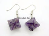 Ame-thyst Gems Merkaba Healing Chakra Pendant Earrings Set