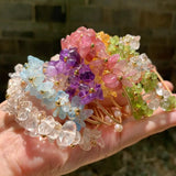 Natural Amethyst Aquamarine Olivine Citrine Bracelet Stone Irregular Jewelry