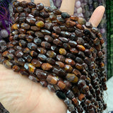 Faceted Natural Stone Beads 15'' for DIY Jewelry Making