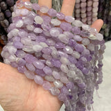 Faceted Natural Stone Beads 15'' for DIY Jewelry Making