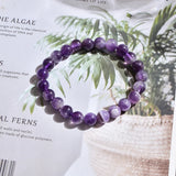 Amethyst Beaded Choker Bracelet Anklet Set Women's Jewelry