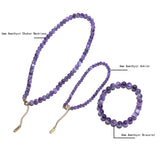 Amethyst Beaded Choker Bracelet Anklet Set Women's Jewelry
