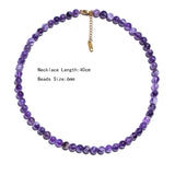 Amethyst Beaded Choker Bracelet Anklet Set Women's Jewelry