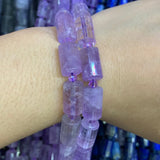 Natural Amethyst Beads 15'' Faceted Column Jewelry Making Beads