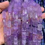 Natural Amethyst Beads 15'' Faceted Column Jewelry Making Beads