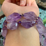 Natural Amethyst Beads 15'' Pyramid DIY Loose Beads For Jewelry Making