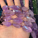 Natural Amethyst Beads 15'' Pyramid DIY Loose Beads For Jewelry Making