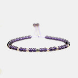 Adjustable Amethyst Beads Bracelet 4mm Small Yoga Crystal Beads Stretch Bracelet