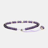 Adjustable Amethyst Beads Bracelet 4mm Small Yoga Crystal Beads Stretch Bracelet
